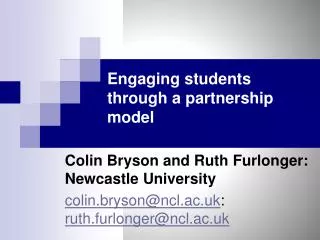 Engaging students through a partnership model