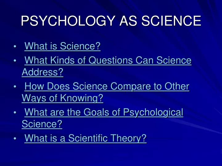 psychology as science