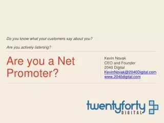 Are you a Net Promoter?