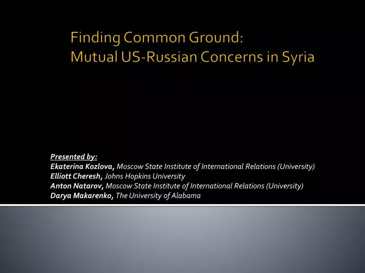 finding common ground mutual us russian concerns in syria