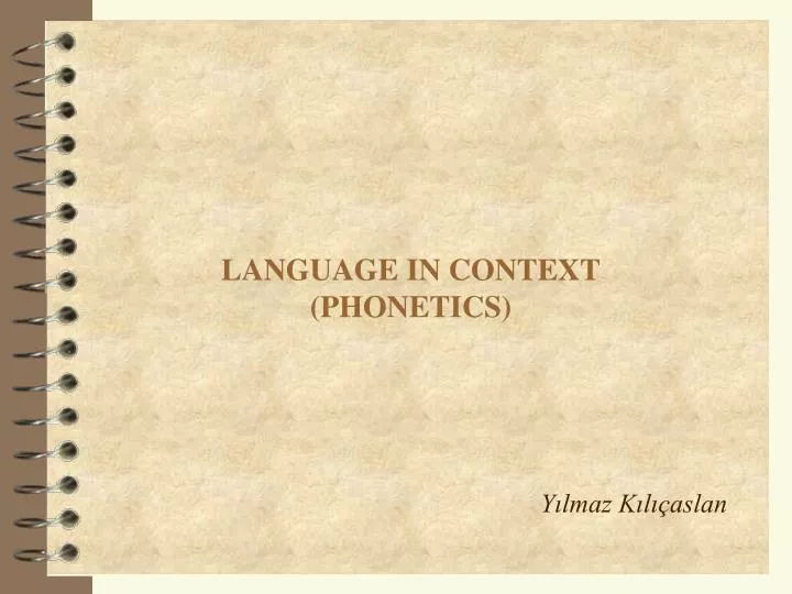 language in context phonetics