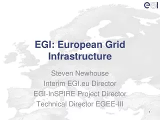 EGI: European Grid Infrastructure