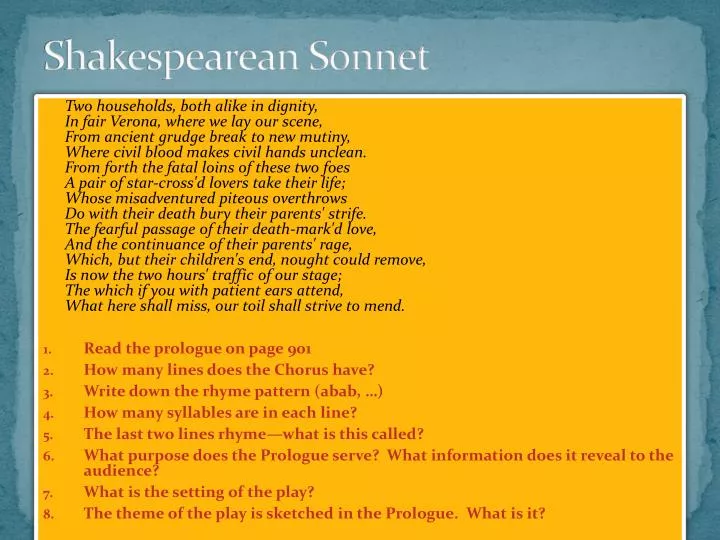 shakespearean sonnet