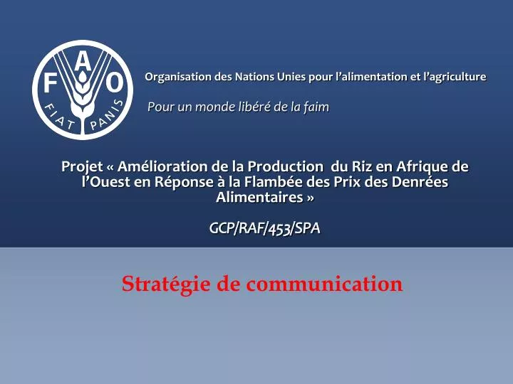 organisation des nations unies pour l alimentation et l agriculture pour un monde lib r de la faim