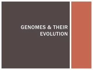 Genomes &amp; T heir Evolution