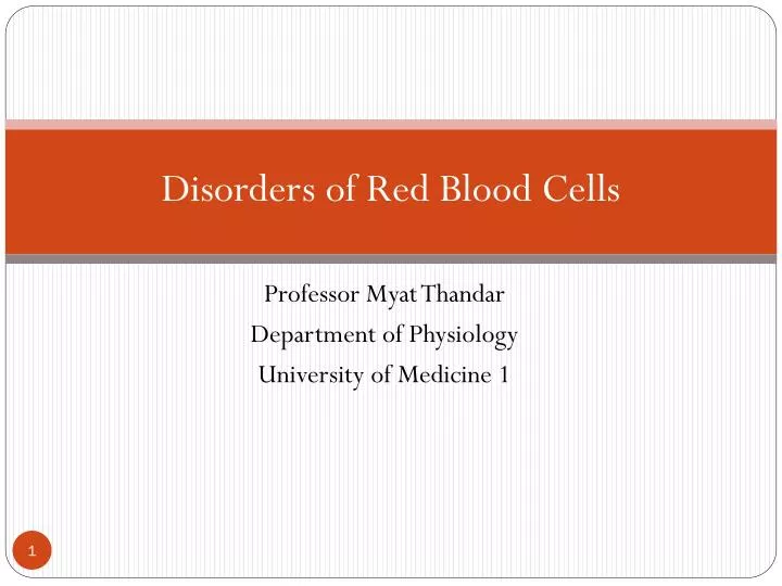 disorders of red blood cells