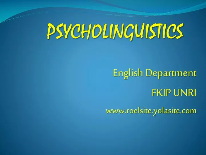 psycholinguistics