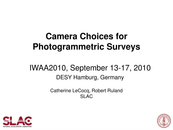 camera choices for photogrammetric surveys