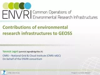 Contributions of environmental research infrastructures to GEOSS