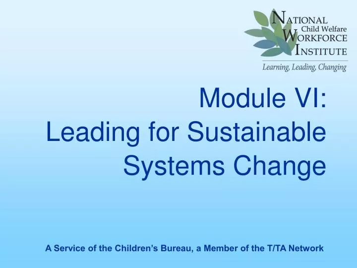module vi leading for sustainable systems change