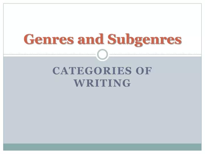 genres and subgenres