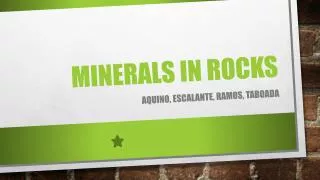 Minerals in rocks