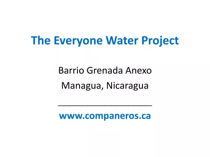 the everyone water project