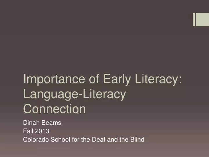importance of early literacy language literacy connection