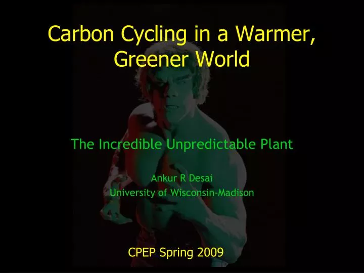 carbon cycling in a warmer greener world