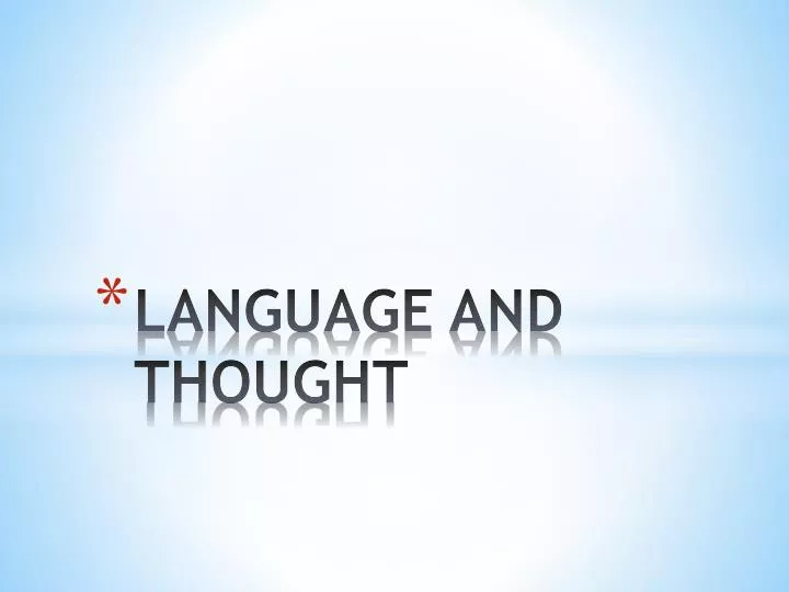 language and thought