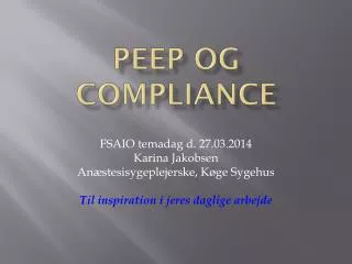 peep og compliance
