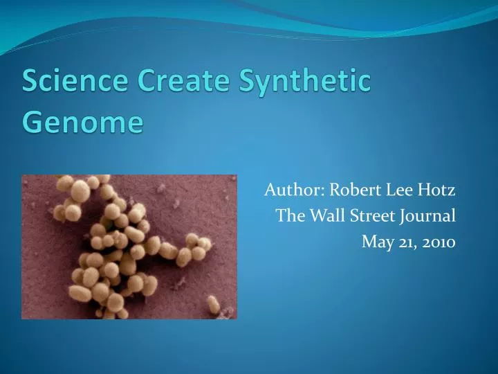 science create synthetic genome