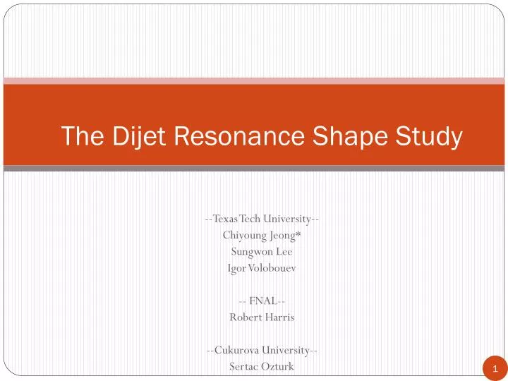the dijet resonance shape study