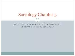 Sociology Chapter 5