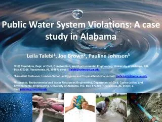 Public Water System Violations: A case study in Alabama