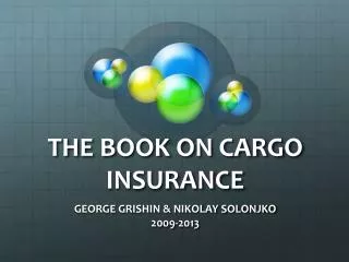 THE BOOK ON CARGO INSURANCE