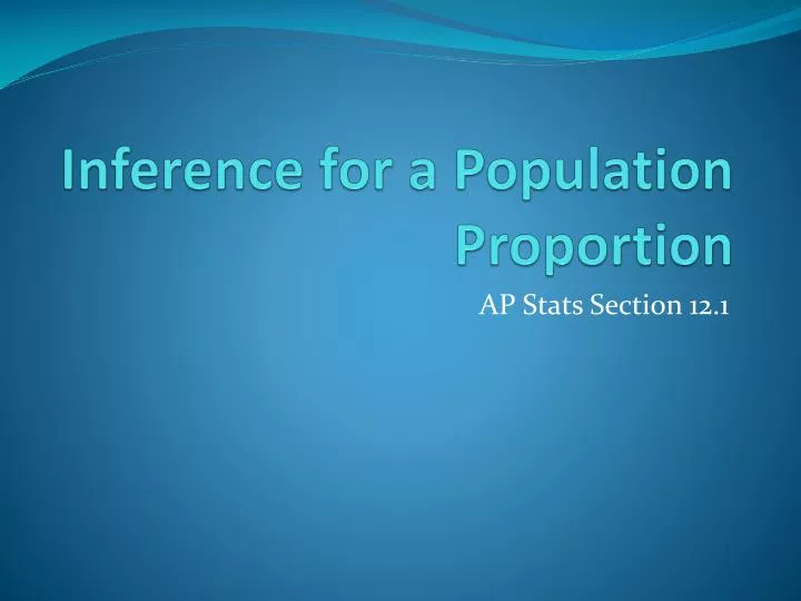 inference for a population proportion