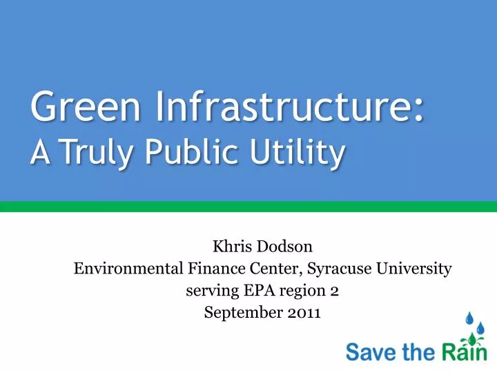 green infrastructure a truly public utility