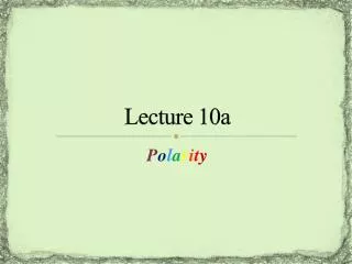 Lecture 10a
