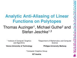 Analytic Anti-Aliasing of Linear Functions on Polytopes