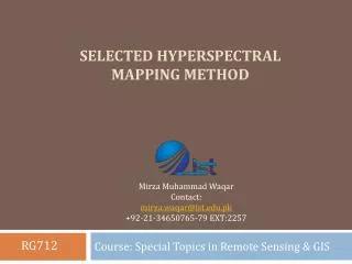 Selected Hyperspectral Mapping Method