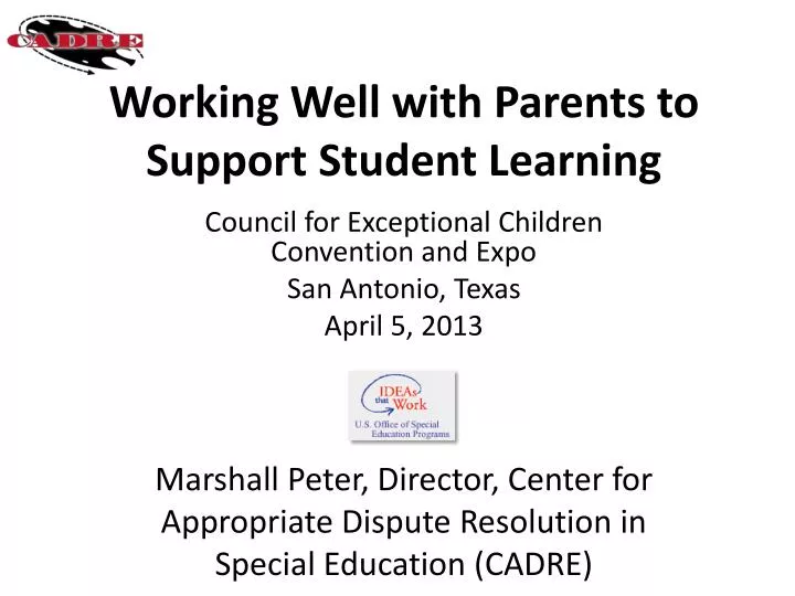 working well with parents to support student learning