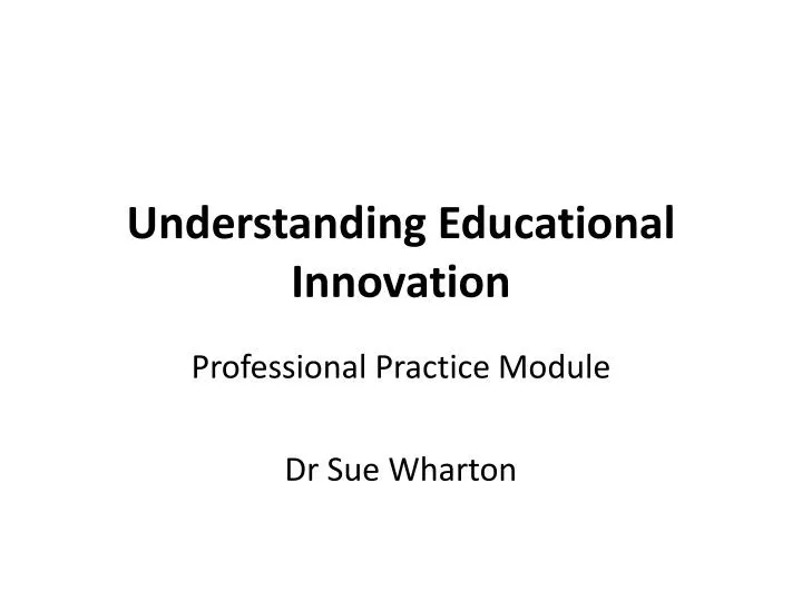 understanding educational innovation
