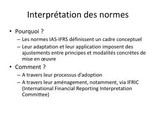 interpr tation des normes