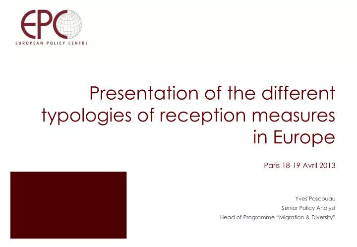 presentation of the different typologies of reception measures in europe