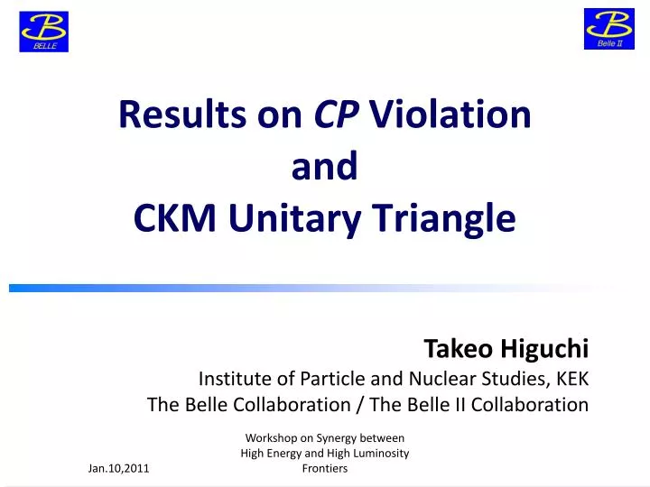 results on cp violation and ckm unitary triangle
