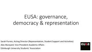 EUSA: governance, democracy &amp; representation