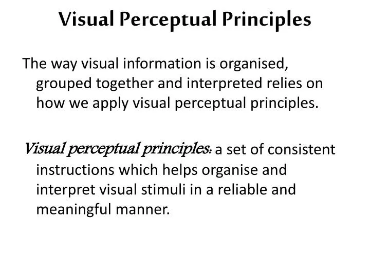 visual perceptual principles