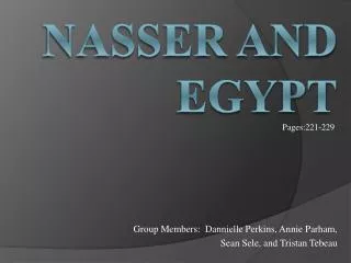 Nasser and Egypt