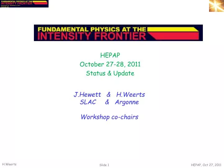 hepap october 27 28 2011 status update