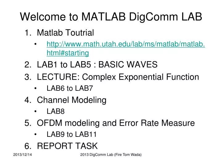 welcome to matlab digcomm lab