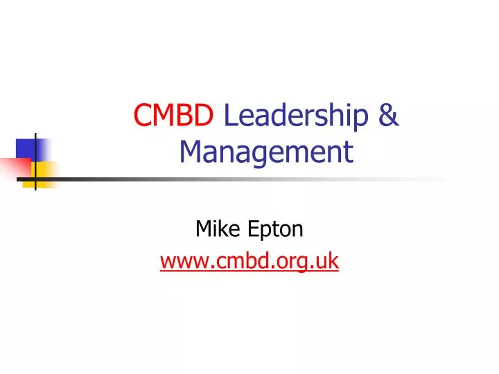 cmbd leadership management