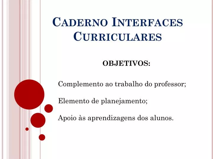 caderno interfaces curriculares