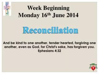 Week Beginning Monday 16 th June 2014