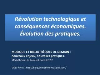 r volution technologique et cons quences conomiques volution des pratiques