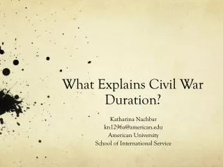 What Explains C ivil War D uration?