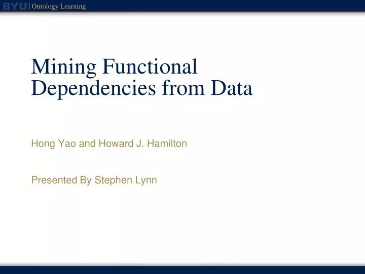 mining functional dependencies from data