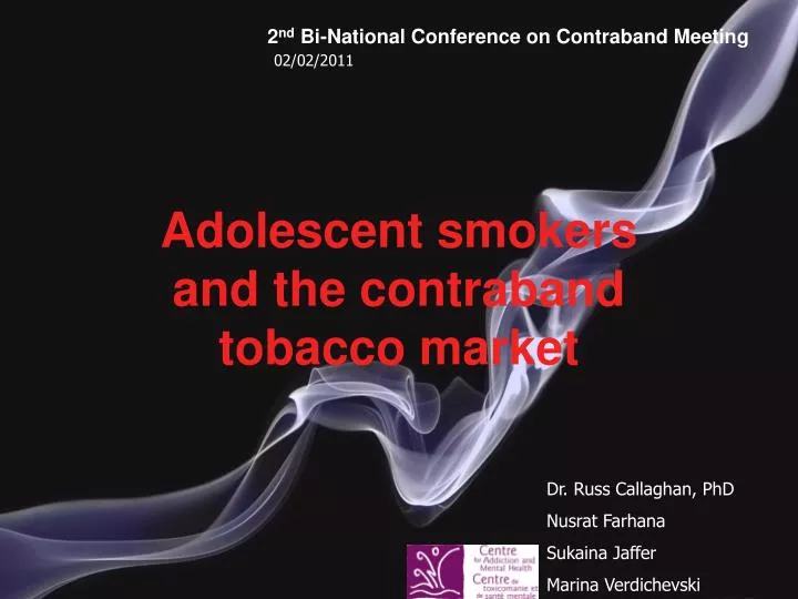 adolescent smokers and the contraband tobacco market