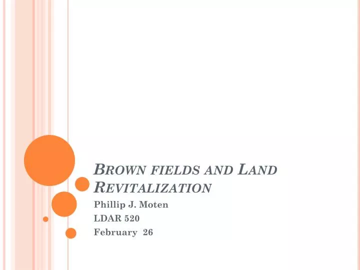 brown fields and land revitalization