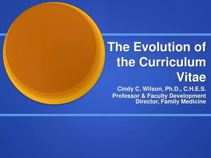 the evolution of the curriculum vitae